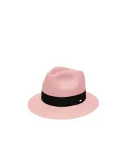 Saint Laurent Logo Detailed Fedora Hat 60 Pink