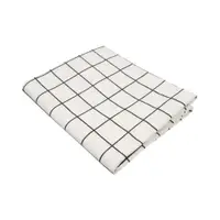 在飛比找PChome24h購物優惠-北歐棉麻桌巾桌布-白格子145x230