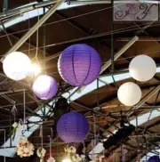 40x 12" white purple paper lantern wedding 21st birthday anniversary venue decor