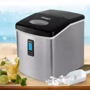 Devanti 15kg Ice Maker Portable Ice Cube Tray Counter Party 3L Stainless Steel