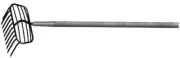 FJ Neil VTCR-10 Clam Rake 60" Wood Handle 10 Tooth Rake 11" Width 6" Long Teeth