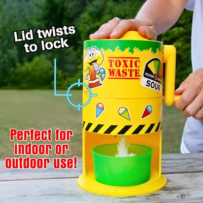 Mini Snow Cone Machine Manual Ice Shaver, No Electricity, Cups & DIY Stickers