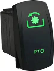 12V 20A / 24V 10A ON-Off Rocker Switch PTO 6T06G Universal fits Trucks & Trailers Dual LED in Green