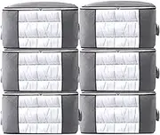 6 Pack Clothes Storage Bags, 90L Large Capacity Foldable Closet Organizers, Foldable Containers Perfect for Bedrooms, Closets