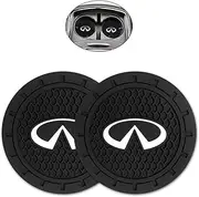 Kacichi Car Interior Accessories for Infiniti Cup Holder Insert Coaster - Silicone Anti Slip Cup Mat for Infiniti QX50 Q50 Q70 Q70L Q60 QX30 QX60 QX80 (Set of 2, 2.75" Diameter)