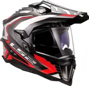 LS2 MX701 Explorer Carbon Frontier II, adventure helmet , color: Black/Grey/Red , size: XL