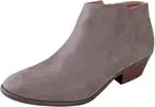 Soda Women's Western Ankle Bootie w Low Chunky Block Stacked Heel Charcoal IMSU