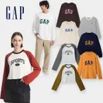 【GAP】女裝 LOGO純棉印花圓領長袖T恤 水洗棉系列-米色(622464)