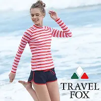 在飛比找Yahoo奇摩購物中心優惠-TRAVEL FOX夏之戀 大女衝浪裝三件式泳衣
