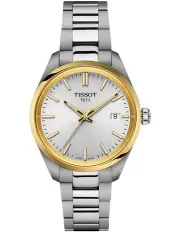 [Tissot] PR 100 34mm T1502102103100 Watch in Silver/Yellow Gold