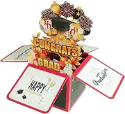 Congrats Grad Greeting Card | Congratulations Card,Congratulations Greeting Card, Graduation Pop up Card for Congratulations Graduation