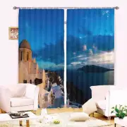 European-Style Castle Sea 3D Blockout Photo Print Curtain Fabric Curtains Window