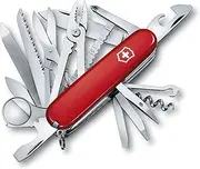 Victorinox 1.6795.LB1 Swiss Champ with Leather Pouch Pocket Tool, Red (Blister), Size