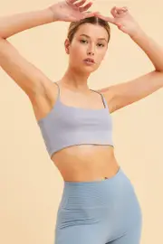 Blue Crop Cami Top Scoop Neck Sleeveless Thin Strap - Size XS, Women's Cami