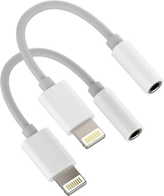 iPhone AUX Lightning to 3.5mm Adapter for Headphone Jack Dongle Splitter Cable(2