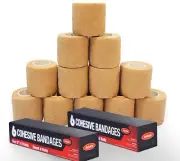 12 Pack Self Adhesive Bandage Wrap Cohesive Tape for People Pets Vet 2"x 5 Yard