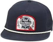 American Needle Pabst Blue Ribbon PBR Beer Patch Unisex Adjustable Snapback Baseball Hat