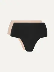 [Spanx] Spanx - Spanxsupersmooth Undie-tectable® Set Of Two Thongs - Black - large large Black