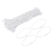 Polyester Rope Hang Tag String Snap Lock 200mm,1.3mm 200 Pcs,White