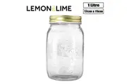 12x Glass Conserve Jars 1 Litre Kitchen Food Canning Storage Jelly Jam Jars and Lids