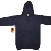 WOMEN HANDMADE ANDEAN ALPACA DARK GRAY PULL OVER HOODIE SZ XXL