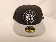 New Era 59Fifty Cap Brooklyn Nets Basic Team Color Black Fitted Hat Size: 8