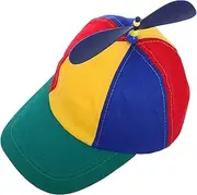 [Sosoport] Unisex Colorful Propeller Cap Adjustable Flat Brim Baseball Hat Helicopter Propeller Detachable Novelty Hat for Boys Girls