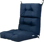 Giantex High Back Chair Cushion, Patio Chair Seat Pads w/Non-Slip Rope Belts, Sun Protection, Thickened Sponge, Comfortable Sitting Experience, Breathable Polyester Material (Blue)