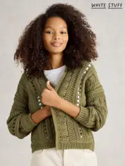 White Stuff Green Casey Crochet Cardigan (F48293) | $103
