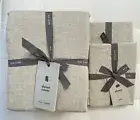 West Elm EUROPEAN FLAX LINEN Duvet Full/Queen & Two Euro Shams Natural Flax NWT