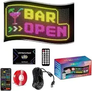 Scrolling Bright Advertising Led Sign, With Remote and Bluetooth APP Control, Custom Text Pattern Animation Programmable Leds Display for Store Car Bar Hotel (Type B: Soft screen 32*64 pixels (size 12.99*7.87 inches))