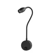 3W Black Shell Flexible Goose Neck White Light LED Reading Lamp Light