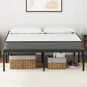Advwin Double Metal Bed Frame Bed Base 41cm Height Mattress Base Support Black