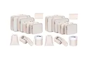 16Pcs Packing Cubes for Travel Lightweight Luggage Organizers for Suitcase Durable Luggage Cubes-Beige