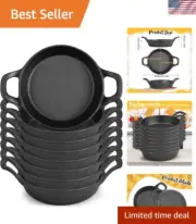 Mini Cast Iron Skillets 6.34 x 6.34 x 1.5 Inch Cast Iron Pan Small Ramekin Se...