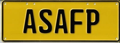 17635 ASAFP BLACK ON YELLOW 37CM X 13CM NOVELTY NUMBER PLATE MAN CAVE