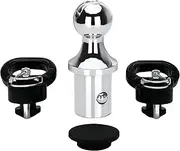 60618 Puck System Gooseneck Hitch Ball Kit Compatible With Dodge Ram 2500 3500 2013-2024, 2-5/16 Inch Gooseneck Ball With 2 Gooseneck Safety Chain Anchors Replace GNXA2062 (30000 Lbs GTW/7500 Lbs VTW)