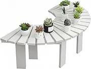 Solid Wood Patio Bench with Curved Frame, Wrap Around Tree Bench Outdoor Rustic Seating, Weatherproof Outside Furniture Benches for Porch, Garden, Lawn, Backyard(Round)