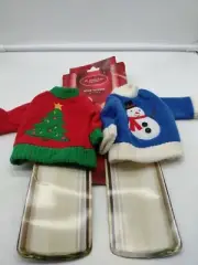 St. Nicholas Square 2-pk Holiday Sweater Wine Bottle Cover Set