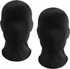 2 PCS Halloween Black Full Face Spandex Head Cover Mask Faceless Morph for Party