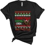 [Generic] Christmas Hunter Crew, Cheerful Santa Hunter Hunting Lover, X-mas Sweater Family Group Unisex T-Shirt