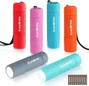 EverBrite 6Pack Mini LED Flashlight Set Multicolor Light w/Lanyard 1W Flashlight