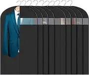 DAWNTREES Garment Bags for Hanging Clothes, Pack of 10, 60 x 100 cm Black Garment Bag for Travel Transparent Full Zipper Suit Bag, Dust Bags,Mothproof,Used for Closet Clothes Storage.
