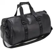Wesoke Sports Gym Bag Travel Duffel Bags for Women Men, Waterproof Fitness Workout Tote Bag, Yoga Carry On Bag Weekender Overnight Bag with Shoe Compartment, Black