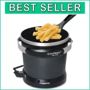 GranPappy Electric Deep Fryer - Ceramic Nonstick, Makes 6 Servings, Safe & Easy