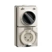 Clipsal 56 Series Round 3 Pin 32A Switched Socket Grey | 56C332-GY