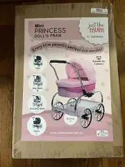 Just Like Mum /Mini Princess Princess Doll Pram/Stroller Gray Marle .