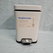 (White) Brightroom Stainless Steel Trash Can 1 gallon / 4L - 10” x 7.25” x 9.5”