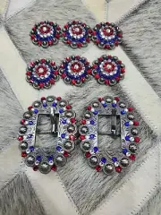 Decorated with Red royal white stones