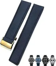 [UMCNVV] 22mm Canvas Nylon Watch Strap Blue Green Watch Band For Breitling CHRONOMAT NAVITIMER SUPEROCEAN For Men Bracelet